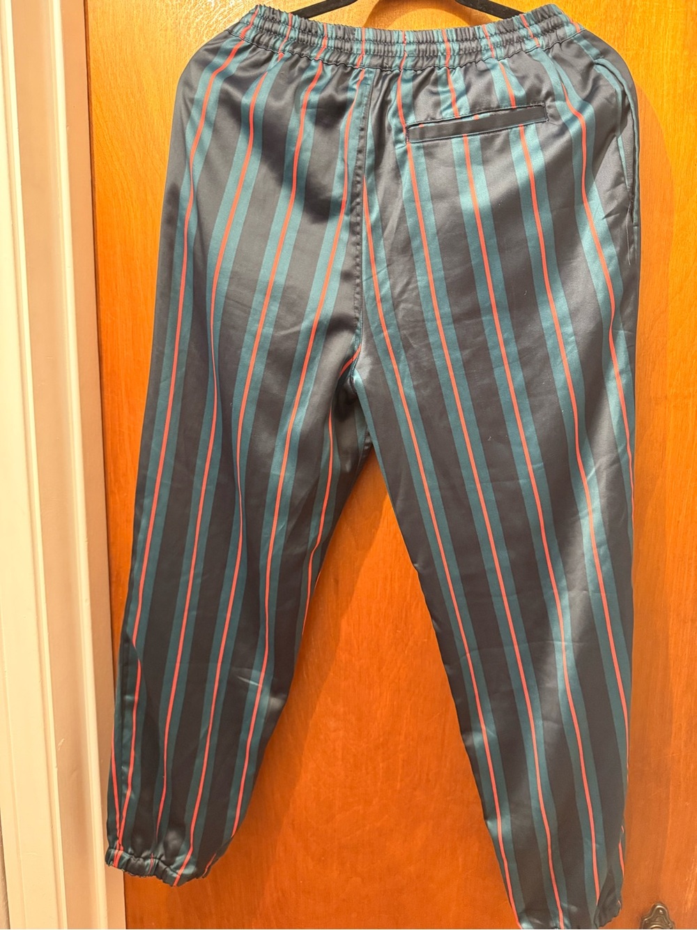 Urban Outfitters Men's Stripe Joggers in Teal and Coral